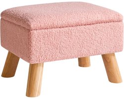 Opbergkruk met Houten Poten en Teddy Fluweel Bekleding