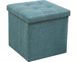 Opbergkruk - Opvouwbare zitting - Opbergbox - Voetenbank-30*30*30cm-Groen