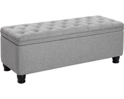 Opbergkruk - Ottomaanse bank - Grijs - MDF - Schuim met hoge dichtheid - Ruim - 45 cm x 118 cm x 45 cm