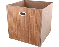Opbergmand bamboe - 31 x 31 x 31 cm Bruin