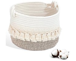Opbergmand - Gevlochten Katoenen Mand voor Kinderspeelgoed en Accessoires - Multifuntioneel voor Kinderkamer en Badkamer (24 x 17 cm)