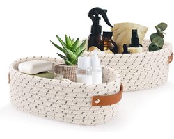 Opbergmand Handgemaakt Weave Hamper Rieten Box Borst met Deksel en Slot - Set van 2 - Natuurlijke Kleur Wicker Storage Basket (2-5)