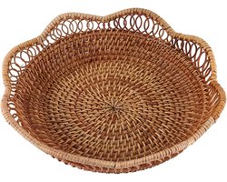 Opbergmand Handgeweven - Rieten Dienblad - Serveren van Gerechten - Milieuvriendelijk Materiaal - 23 x 55 cm - Niet gespecificeerd