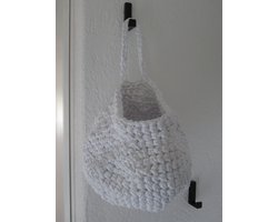 Opbergmand, Hangend, Wit, Handgemaakt