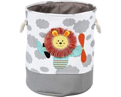 Opbergmand kinderkamer speelgoed - Leeuw Wolkjes Wasmand - Opbergmand met handgrepen - Wasmand voor Kinderkamer of Babykamer - Canvas - Opbergzak Speelgoed - Cadeau Kinder Kamer
