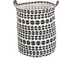Opbergmand kinderkamer speelgoed - Rondjes Wasmand - Opbergmand met handgrepen - Wasmand voor Kinderkamer of Babykamer - Canvas - Opbergzak Speelgoed - Cadeau Kinder Kamer