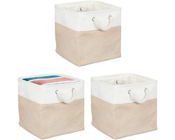 Opbergmand linnen - set van 3 - 30x30x30 cm - badkamer - speelgoed