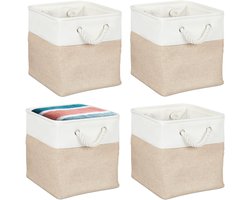 opbergmand linnen - set van 4 - 28x28x28 cm - badkamer - speelgoed
