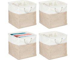 opbergmand linnen - set van 4 - 33x33x33 cm - badkamer - speelgoed