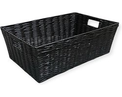 Opbergmand luiertafel zwart - Kast organizer - Voor badkamer, kinderkamer en woonkamer - Groot 18L 45x29x15cm - Studio Lisette SL5811