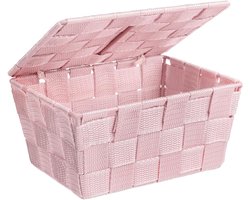 Opbergmand met Deksel in Romantisch Roze - 19 x 10 x 14 cm