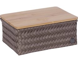 Opbergmand met deksel - Mand - Opberger - Speelgoedmand - Woonkamer - Kinderkamer - Babykamer - Handed By Top Fit medium high - bruin - taupe