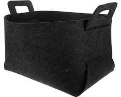 Opbergmand - Opbergbox - Kleding Organizer - Kledingkast - 18*13*11cm - klein Opbergmand - Wasmand - Waszak - vilten doek - zwart - Woondecoratie - Opbergdoos - Kast Organizer