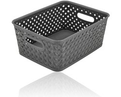 Opbergmand – Opbergmand kinderkamer en Opbergmand speelgoed – Kast organizer – Mandjes riet - Kleerkast organizer – Grijze Opbergbox en Opbergdoos