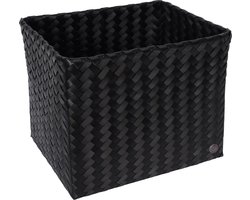 Opbergmand - Organizer - Woonkamer - Kinderkamer - Badkamer - Babykamer -Handgevlochten rechthoekige mand - Handed By Grand popular - zwart - black