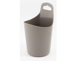Opbergmand Pot - Hangmand Badkamer - Badkamer Organiseren - Matte Afwerking - 12 x 20 cm - Taupe