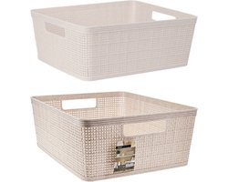 Opbergmand ratan Sand - grote plastic mand voor speelgoed en spullen.