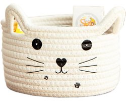 Opbergmand van Katoen voor Katten - Wasmand - Geweven Kinderkat Geschikt voor het Opbergen van Handdoeken - Dekens - Speelgoed - Kleding