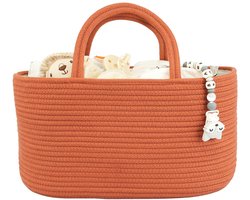 Opbergmand — Veelzijdige mand van katoenen touw; Geweven touwmateriaal; Ideaal voor de babykamer; Draagmand — 36 x 22 x 18 cm