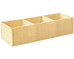 Opbergmand Vierkant - Wasmand Zak - Kleine Spullen Opbergen - Handgemaakt Papier Touw - 45x15x11cm - Bruin