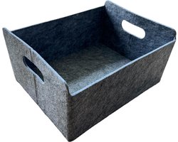 Opbergmand - Vilt - Grijs - 31 cm x 25 cm x 15 cm - Opvouwbaar - Opbergruimte - Mandje