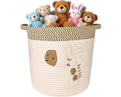 Opbergmand voor kinderkamer met handgrepen - Luiertafel organizer - Mand voor baby's - Geschenkmand voor planken - Badkameropbergmand - 30 x 30 cm giraf design