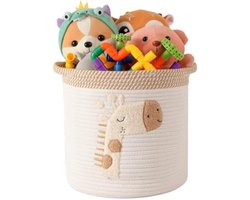 Opbergmand voor luiertafel, opbergmand met handgrepen, opbergmand voor baby's en kinderen, cadeau voor planken, badkamer, luiertafel (giraffe)