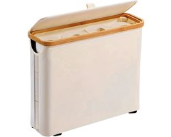 Opbergmand voor Toiletpapier met Transparant Venster en Deksel – Badkamer Opbergbox, Toiletrolhouder, Opbergmand Badkamer, Organizer voor Toiletrollen - Wit