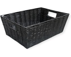 Opbergmand zwart - Kast organizer - Voor badkamer, kinderkamer en woonkamer - 12L 38x26x13cm - Studio Lisette SL5805