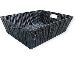 Opbergmand zwart - Kast organizer - Voor badkamer, kinderkamer en woonkamer - 17L 42x35x13cm - Studio Lisette SL5808