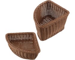 Opbergmanden Set - Hoekmand Organizer - Keuken Aanrecht - Halfopen Toegang - 24.5 cm - Koffie