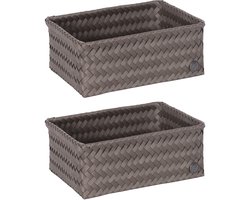 Opbergmanden set van 2 - Kast, Lade Organizer - Badkamer, kinderkamer, woonkamer ... - Handed By Fit Medium high - donkerbruin, taupe