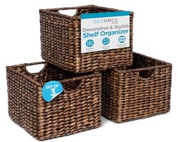 Opbergmanden Set van 3 - Handgeweven Zeegras voor Organisatie - Natuurlijke Decoratie voor Badkamer, Keuken en Woonkamer