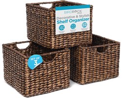 Opbergmanden Set van 3 - Handgeweven Zeegras voor Organisatie - Natuurlijke Decoratie voor Badkamer, Keuken en Woonkamer