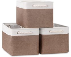 Opbergmanden Stof - Mandjes Set - Huis Organiseren - Met Metalen Frame Stevig - 38 x 28 x 24 cm