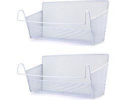 Opbergmanden voor slaapzaal en bed - 2 stuks nachtkastje opbergrek voor thuis - grijsachtig wit Beside shelf