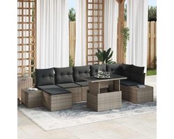 Opbergmeubel moderne tuinset 8 delig grijs