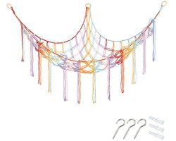 Opbergnet Knuffels - 1 stuk - Speelgoed hangmat - 150 cm - Opbergnet speelgoed - Hangend - Plush Net - voor Hoeken - Hangmatten - Babyspeelgoed - Opbergzak Hangen - Speelgoedmand Kinderen - Toy Hammock - netto zak - Knuffel Hangmat - Kleur