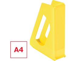 Opbergoplossing voor Tijdschriftencassette Brochures en Mappen - Stevig Kunststof - Geel 628216 lectuurbak