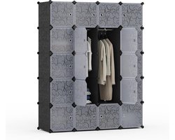 Opbergorganizer 3 hangende rails 35 x 45 cm stapelbaar - Draagbare kledingkast 20 kubussen schoenen speelgoed Kledingkast