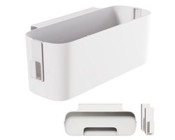 Opbergorganizer voor aan het bed - Hangende mand - Houder voor diversen met haken - Hangende organizer voor op kantoor, thuis, in de slaapzaal, aan de zijkanten van babybedden, Wit