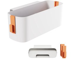 Opbergorganizer voor aan het bed - Hangende mand - Houder voor diversen met haken - Hangende organizer voor op kantoor, thuis, in de slaapzaal, aan de zijkanten van babybedden, Oranje