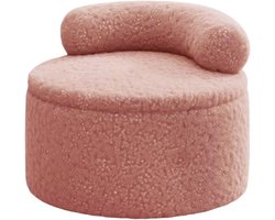 Opbergpoef met deksel - Voetenbank kruk - Extra zitplaats - Omkeerbaar deksel - 35x35x27 cm - Linnen stof