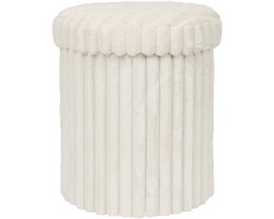 Opbergpoef Ø 31,5 x 37,5 cm - Wit