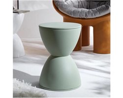 Opbergpoef - Ottomaanse kruk - Opbergen en zitten - Ronde vorm - 31 x 31 x 43 cm - Lichtgroen