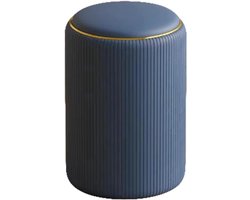 Opbergpoef rond - Kaptafelkruk deksel - Woonkamer slaapkamer - Stevige houten structuur - 31x31x41cm - Bruin