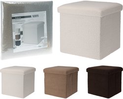 Opbergpoef teddy speelgoedbox 38x38x38cm multicolor teddy.