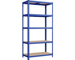 Opbergrek 1-delige set staand opbergrek met 5 lagen planken, stevig metalen frame, elke plank kan tot 120 kg dragen, geschikt voor garage, kelder en keuken, 50 x 100 x 200cm, Blauw .
