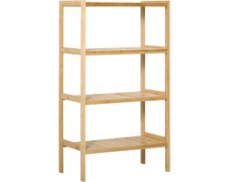 Opbergrek - 4-laags bamboerek - boekenkast voor woonkamer - slaapkamer en kantoor - 62 x 33 x 112 cm - naturel hout