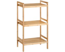 Opbergrek 45x31,5x80 Cm Natuur Bamboe Drie Open Planken Stevig Duurzaam Modern Minimalistisch Voor Badkamer Keuken Slaapkamer